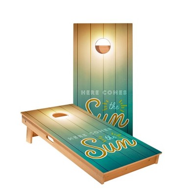 Cornhole Boards Skips Garage Here Comes The Sun 2x4 Outdoor Lawn Set