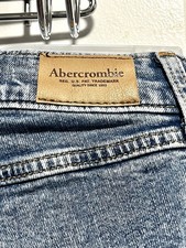 Abercrombie Kids High Rise Wide Leg Jeans in Light Blue Denim Pre Owned