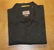 Herren Langarmhemd Camel active Gr. 2XL modern fit, dunkel gemustert – gebraucht