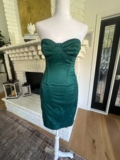 Archival D&G Dolce & Gabbana Green Corset Bustier SD0404 Dress IT 42 S Rare