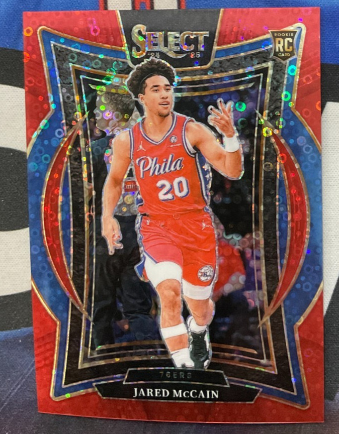 2024-25 Panini Select Basketball #82 Jared McCain Red Disco 27/49 Rookie RC (RJ)