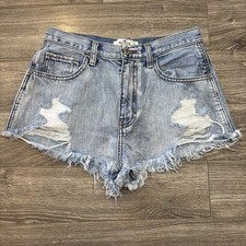 Hollister California Cut Off High Rise Distressed Jean Shorts Womens 5/27 Denim