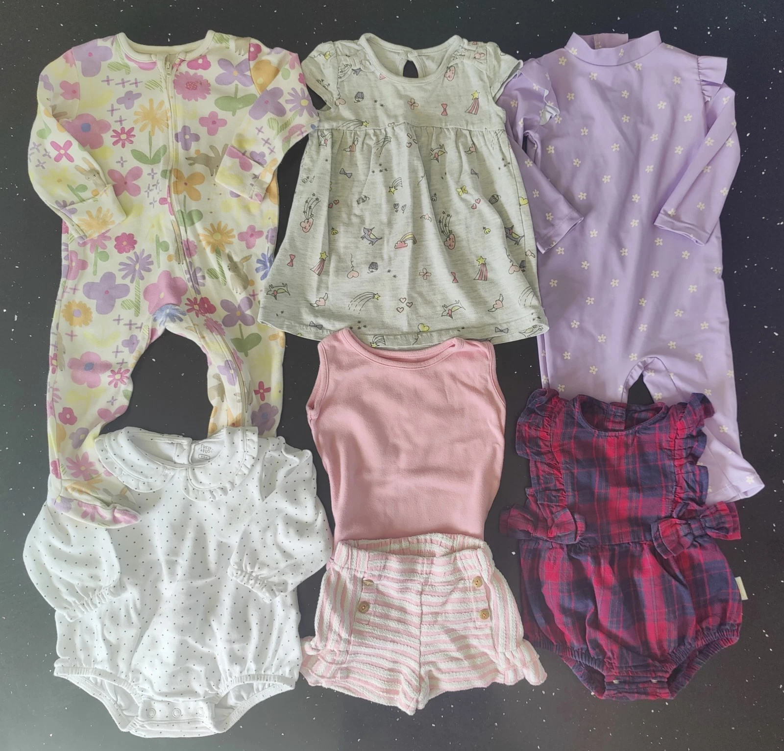Baby Girl's 6-9 Months Summer Clothing Bundle -inc Long Sleeved Swimming Costume
