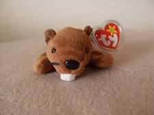 Vintage 1990's Bucky The Beaver Ty Beanie Baby