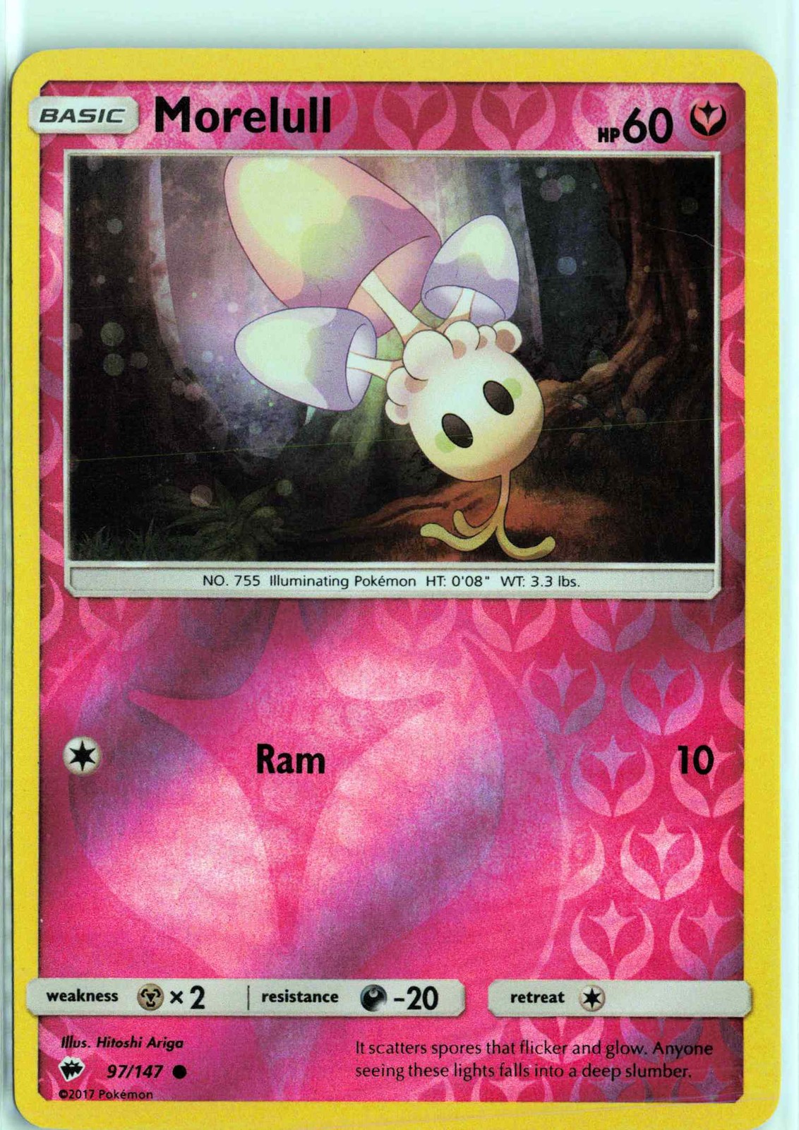 Morelull 97/147 SM - Burning Shadows Reverse Holo Common Pokemon Card LP