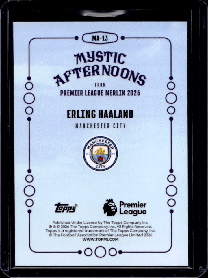 2026 Topps Merlin Premier League Erling Haaland Mystic Afternoons #MA-13 view 2