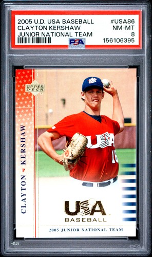6395 Clayton Kershaw 2005 Upper Deck USA Junior National Team #USA86 PSA 8