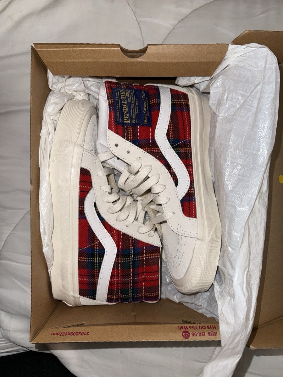 Vans x Pendleton Sk8 Hi White High Top With Red and Green