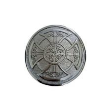 AAR Round Celtic Knot Kilt Belt Buckle Chrome Finish/Highland Belt Buckle Celtic