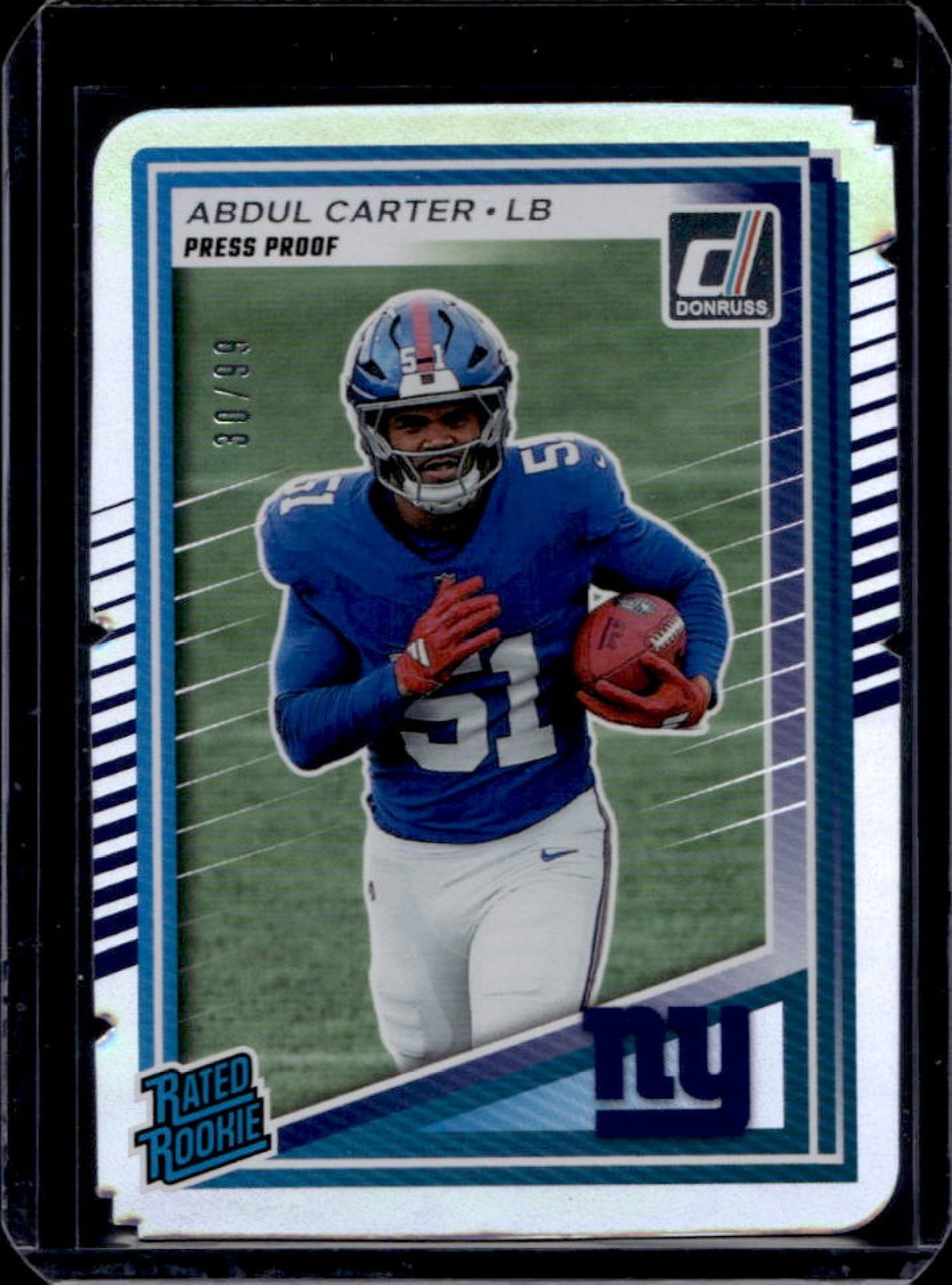 2025 Donruss Abdul Carter Rated Rookie Press Proof Silver Die-Cut RC #30/99