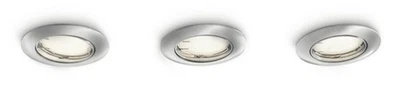 3er Set Philips Smart Einbauspot GU10 10W Einbaustrahler warmweiß IP23 Stahl - Bild 1 von 2