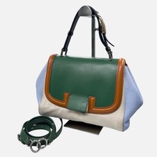 Fendi Pre-Owned Authentic Satchel Colorblock Canvas Free Tracked Shipping