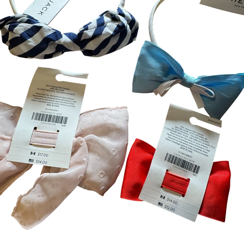 Janie and Jack Juego de 4 Diademas Accesorios para el Cabello Niñas Lazos Nuevas con Etiquetas Foto 4 de 4