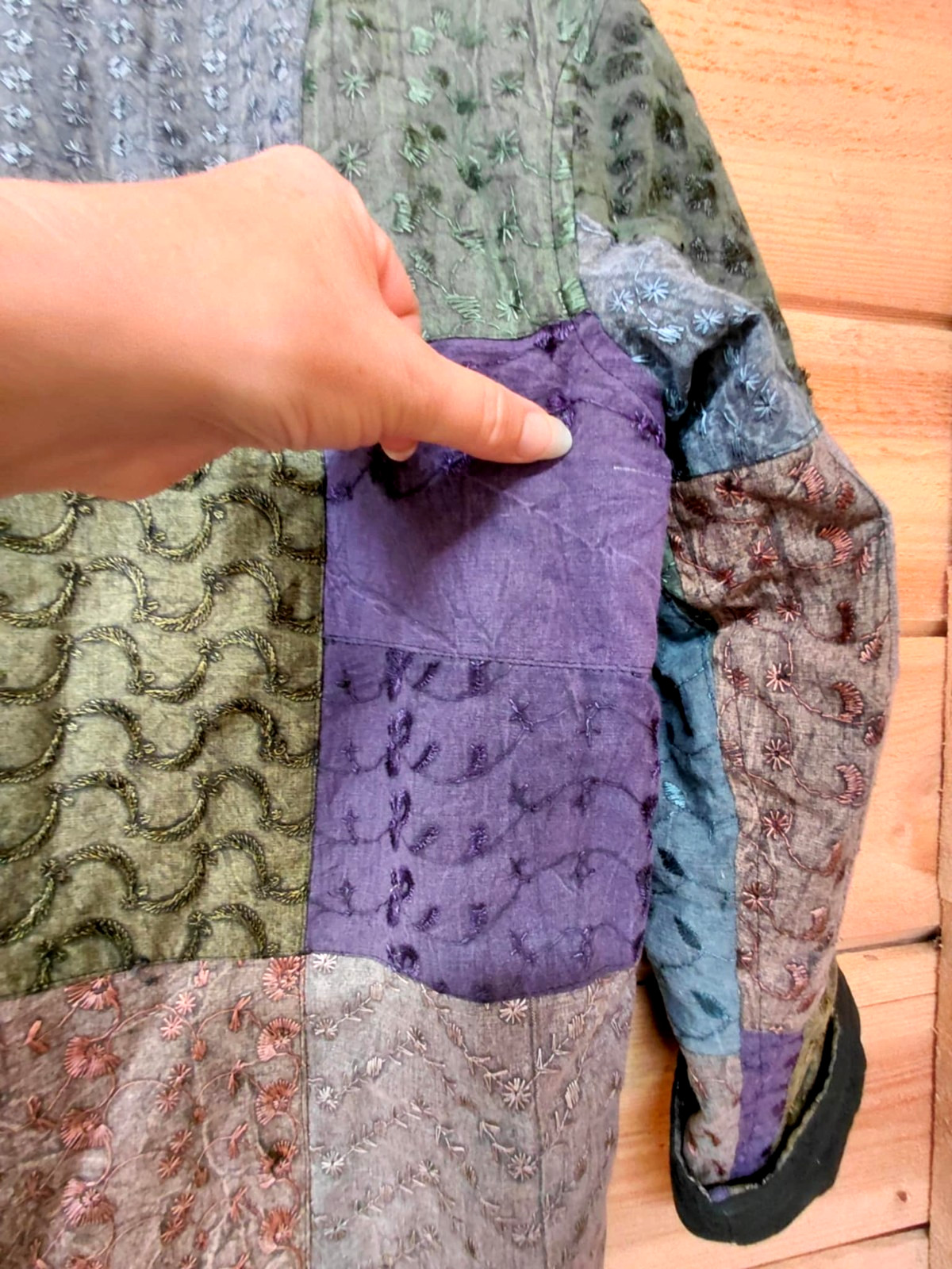 Sacred Threads Boho Patchwork Quilted Art To Wear… - image 24