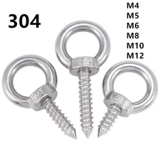 304 Stainless Steel Lifting Eye Bolt Self Tapping Screws M4 M5 M6 M8 M10 M12