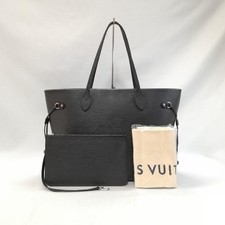 Louis Vuitton Epi Neverfull MM Noir with Pouch Black Tote Bag Leather M40932