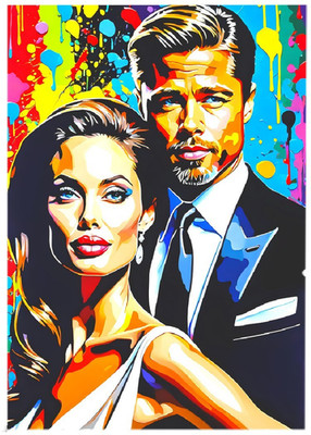 BRAD PITT & ANGELINA JOLIE * Fun Novelty * CELEBRITY * Art Card * ATC ACEO
