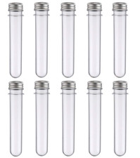10 Pack 40Ml Clear Plastic Test Tubes with Screw Caps Multi- Purpose Plastic
