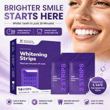 Purple Teeth Whitening Strips Brightening Stain Removal Oral Care Dental Strips