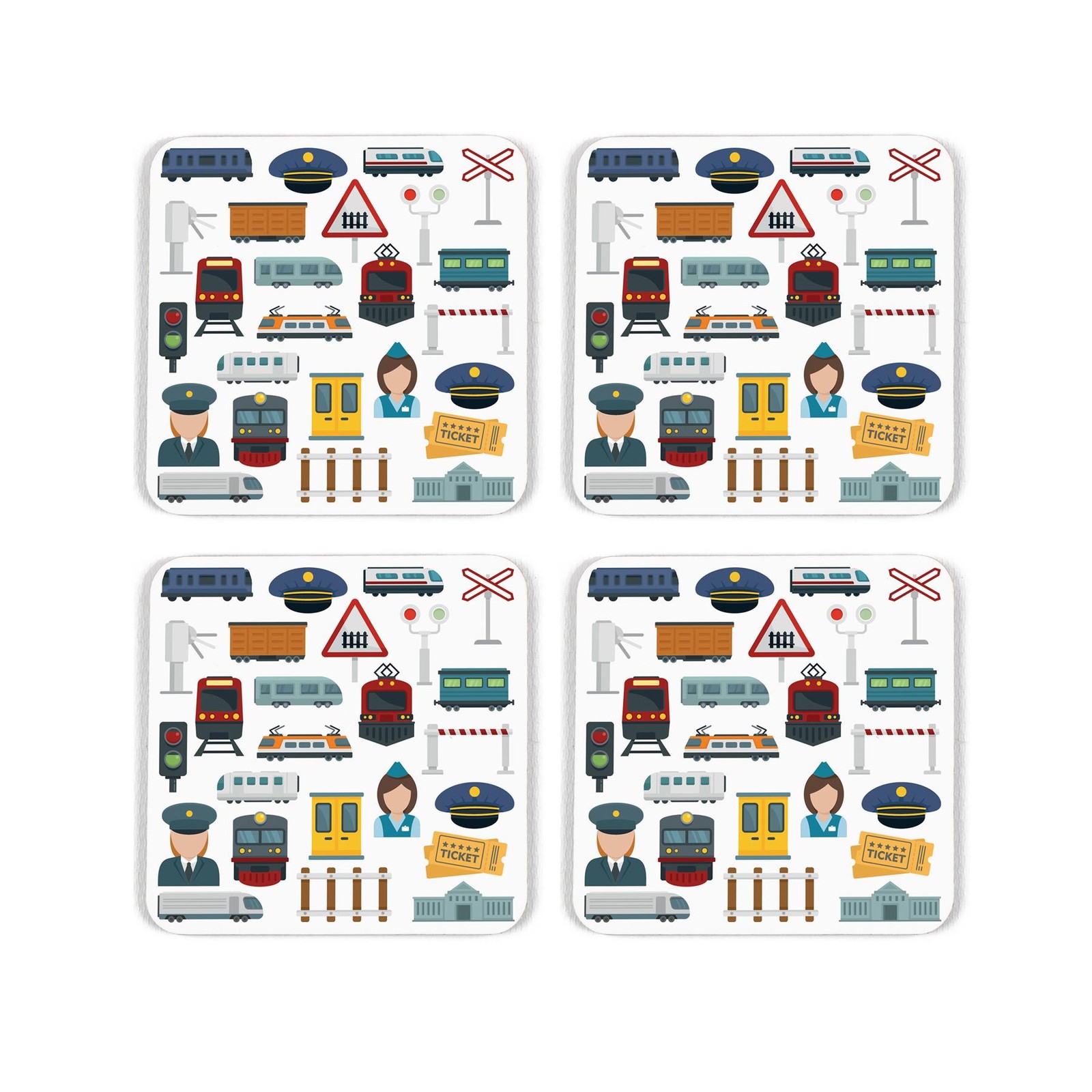 Novelty Train Driver Cork Coaster Set - Gifts for Jobs/Trades - Set of 4