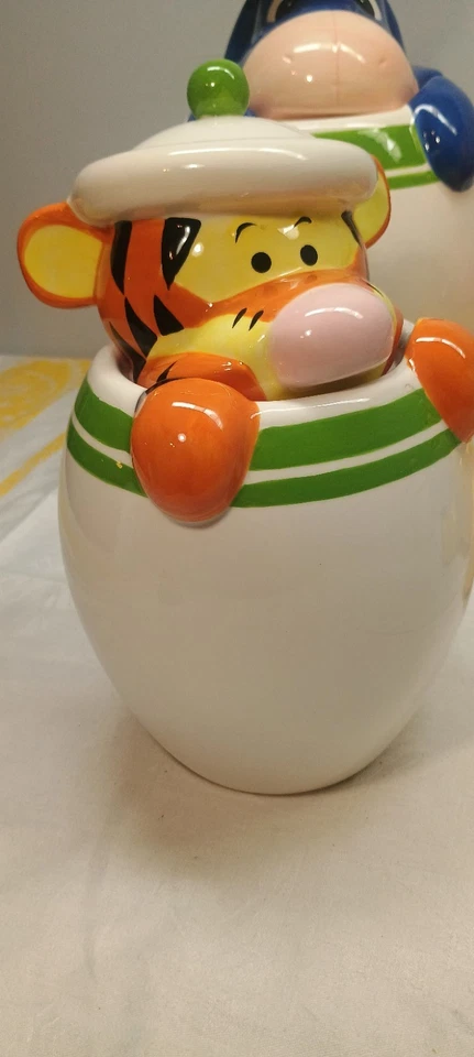 Winnie the Pooh Cookie Jars Vintage Canisters Green Set (5 Pieces - Image 2 of 4