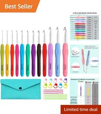 Portable Ergonomic Crochet Hooks Kit with 12 Sizes 2.0mm-8.0mm Accessories