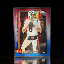 2025 Topps Chrome Jake Browning Red White Blue Refractor Cincy Bengals QB SP