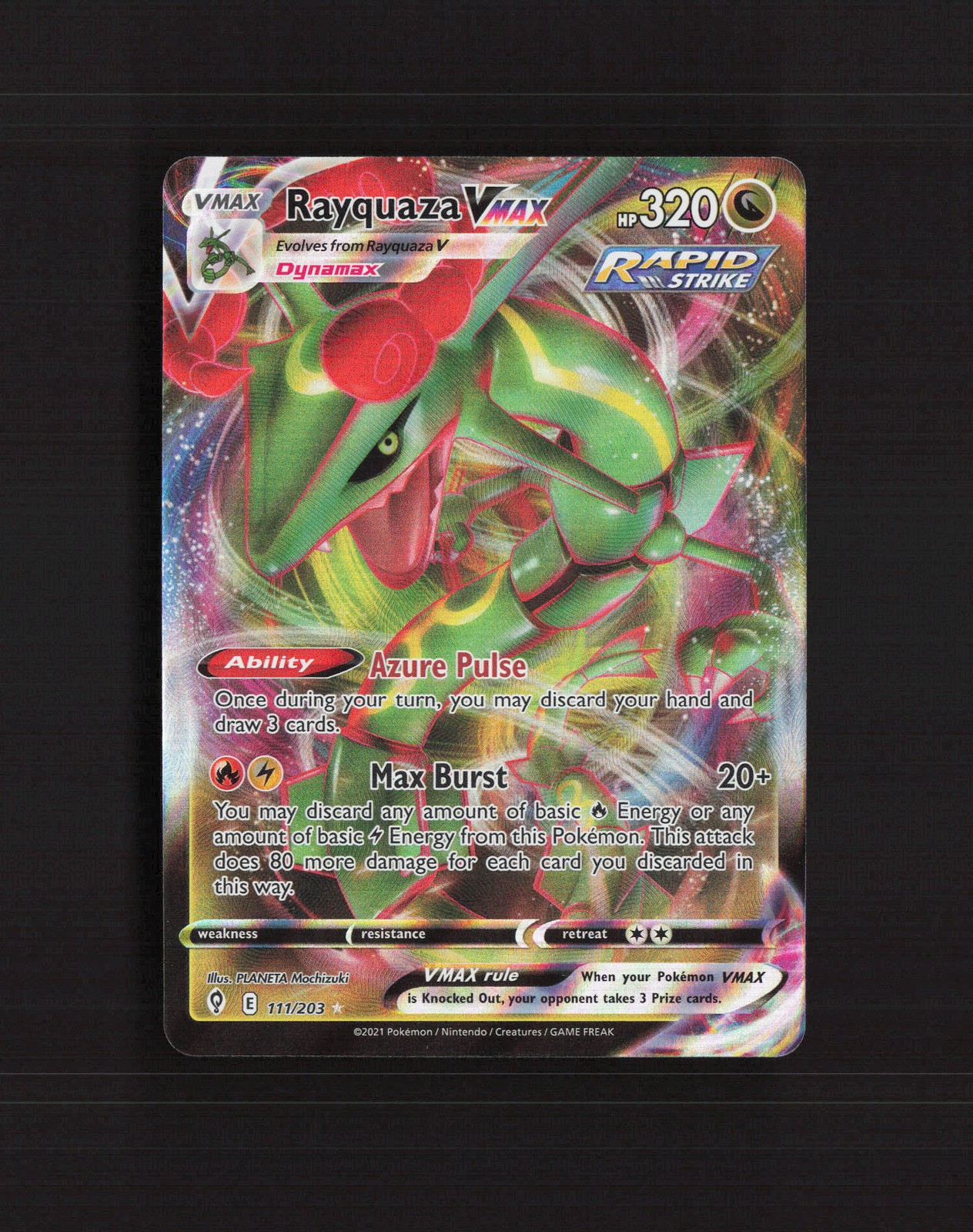 Rayquaza VMAX 111/203 Evolving Skies Ultra Rare Holo Pokemon Card NM