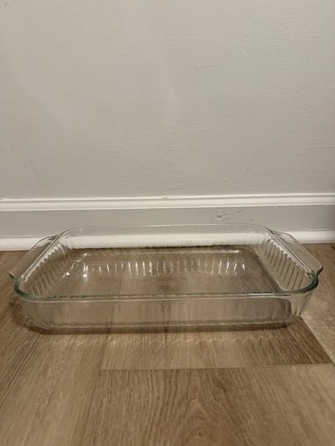 Vintage Pyrex 233-S Baking Casserole Lasagna Dish 3 qt 13x9x2 Ribbed Clear Glass