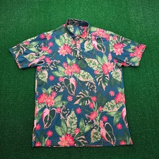 Bad Birdie Bad Botanist Performance Polo Shirt Mens Medium Floral Tropical