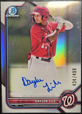 2022 BOWMAN CHROME DAYLEN LILE #CPA-DL REFRACTOR AUTOGRAPH /499