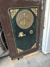 Cyrus Price Antique Brass Plaque in Green with Key Lock VGC Condition
