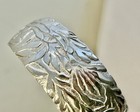Vintage LANVIN Signed Silver Cuff Bracelet Floral Leaves Germany Designer Jeanne — photo 3