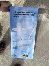 LED Magnifying Lamp White Adjustable Head Clamp Mount Model 17J30.30