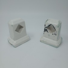 Pair Of Vintage Porcelain Bathroom Towel Bar Holders / Brackets