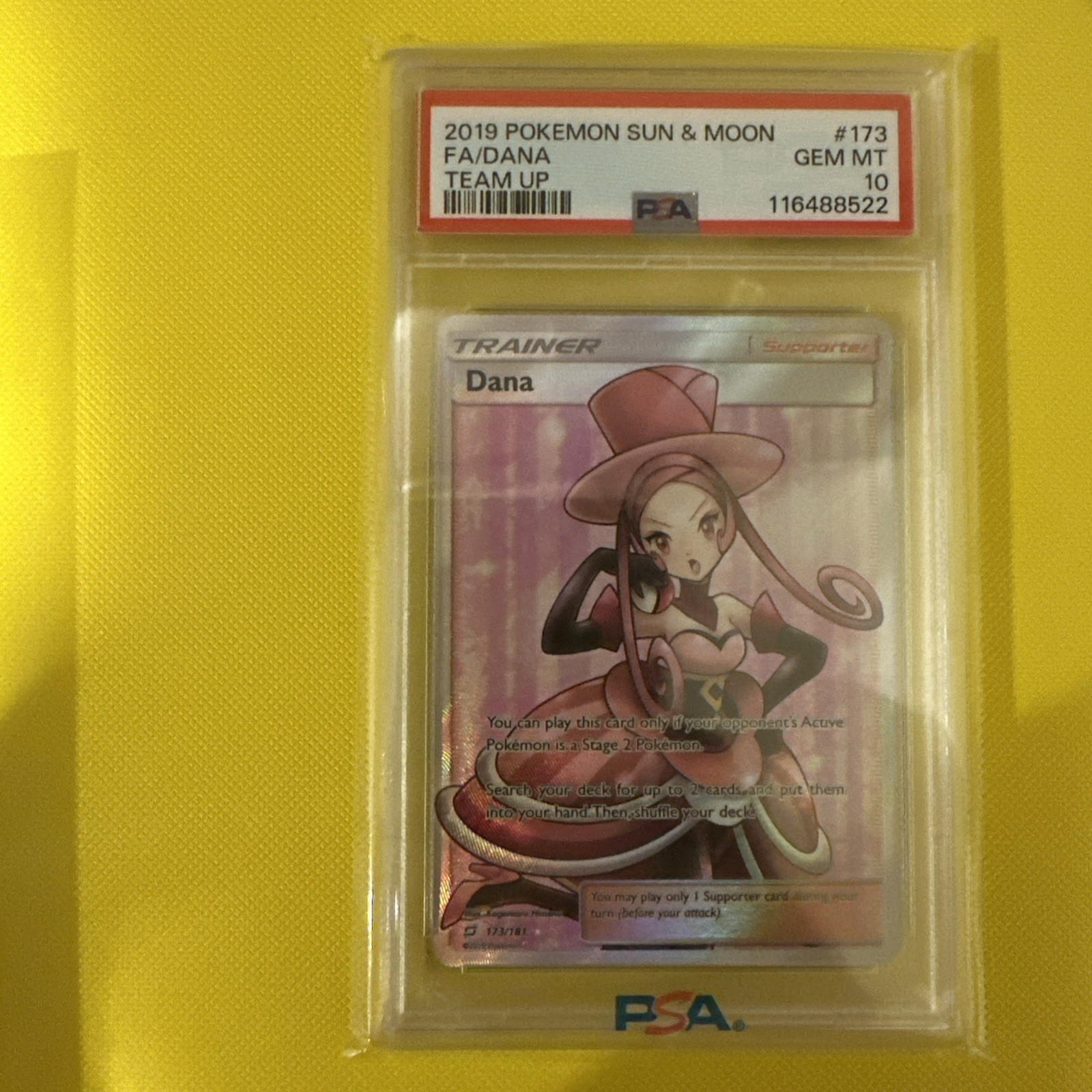 2019 Pokemon Sun & Moon Team Up 173 FA/Dana Card PSA 10