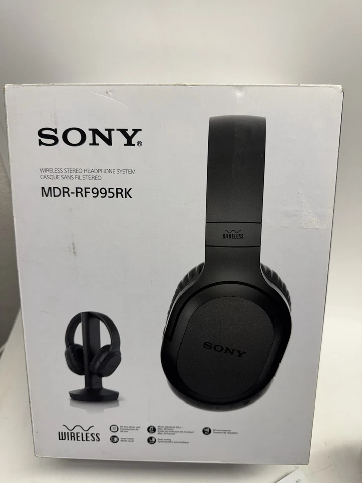 NUEVO Sistema de Auriculares Estéreo Inalámbrico Sony MDR-RF995RK con Original Caja Foto 3 de 4