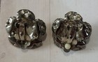 Vintage Mid Century Faux Pearl Flower Clip-On Earrings. Silver-tone Jewelry. — photo 3