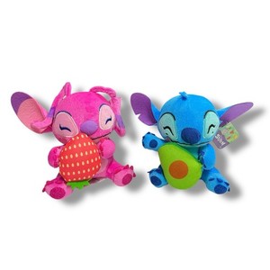 Disney Feed Me Stitch Plush w/ Avocado Strawberry Angel Stuffed Lot 6”