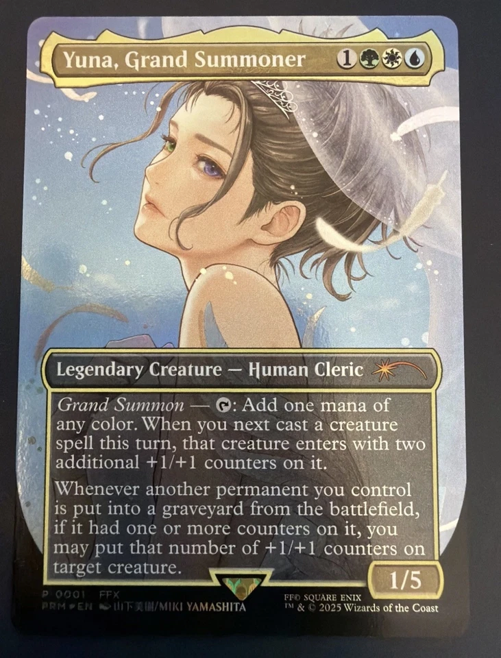 Yuna, Grand Summoner Borderless Foil Card Final Fantasy Mythic MTG NM Condition