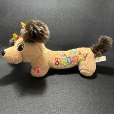CELEBRATE Singing Ear Flopping, Light-Up DACHSHUND "Happy Birthday" Plush Dog