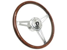 1974-1979 Vw Beetle Super Beetle 15 Walnut Wood Steering Wheel Kit 9-bolt
