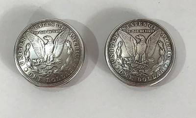 One Dollar Coin Conchos Metal Tandy Leather Lot of 2 - 1.5 inch