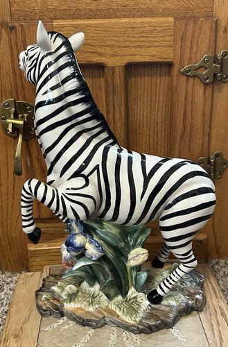 Large Vintage Staffordshire Style Zebra Figurine By Perrier Designs 14" - Picture 4 of 14