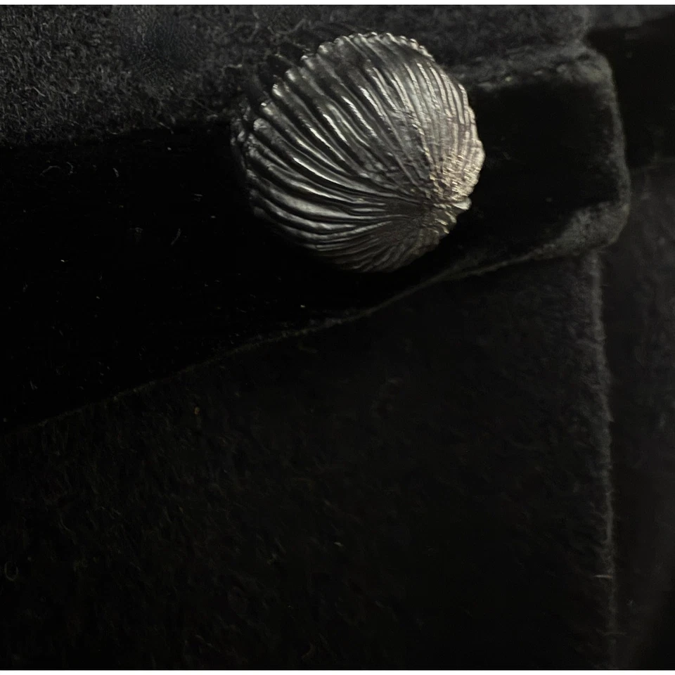 RARO Abrigo de Colección Años 50 Lilli Ann Paris Trapecio Capas Lana Terciopelo Borde Negro M Foto 3 de 4