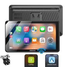 ESSGOO 7 Inch Wireless CarPlay Car Gps Navigation Touch Screen Android Auto BT
