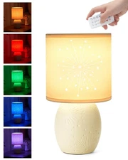 UMEXUS 10'' Cordless Rechargeable Table Lamp, Small Battery Operated Ceramic ...