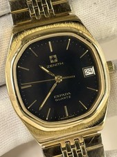 Orologio ZENITH Espada vintage anni 70 quadrante nero uomo vestito oro - 27
