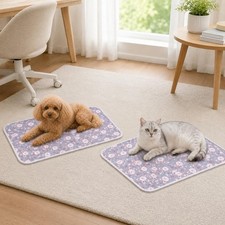 Tapis Lavable Pour Animaux Tissu Doux Anti Fuite Chiens Chats 60x45cm