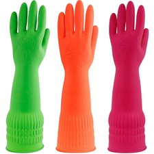 3 Pairs Dishwashing Gloves,Cleaning Gloves, Reusable Kitchen Glove for Househ...